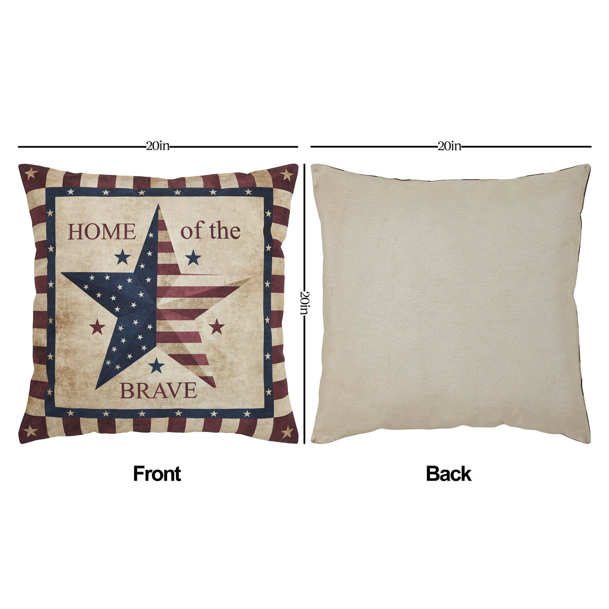 Free and Brave Pillow Cover Set of 2 20Lx20W