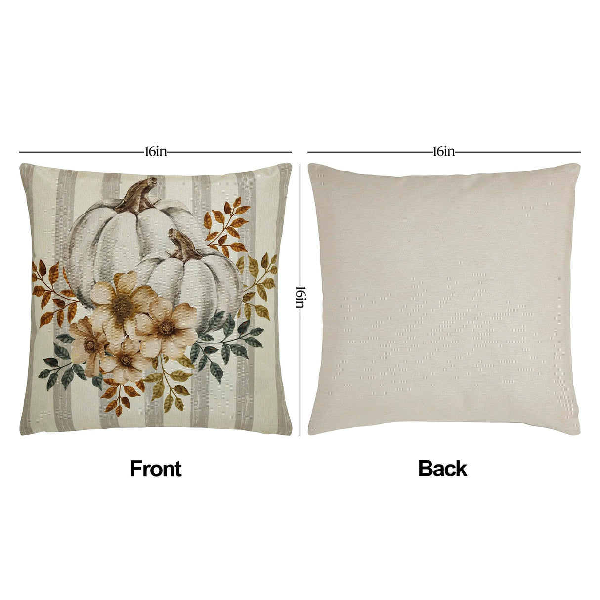 Farmhouse Pumpkin Pillow Cover Set of 2 16Lx16W