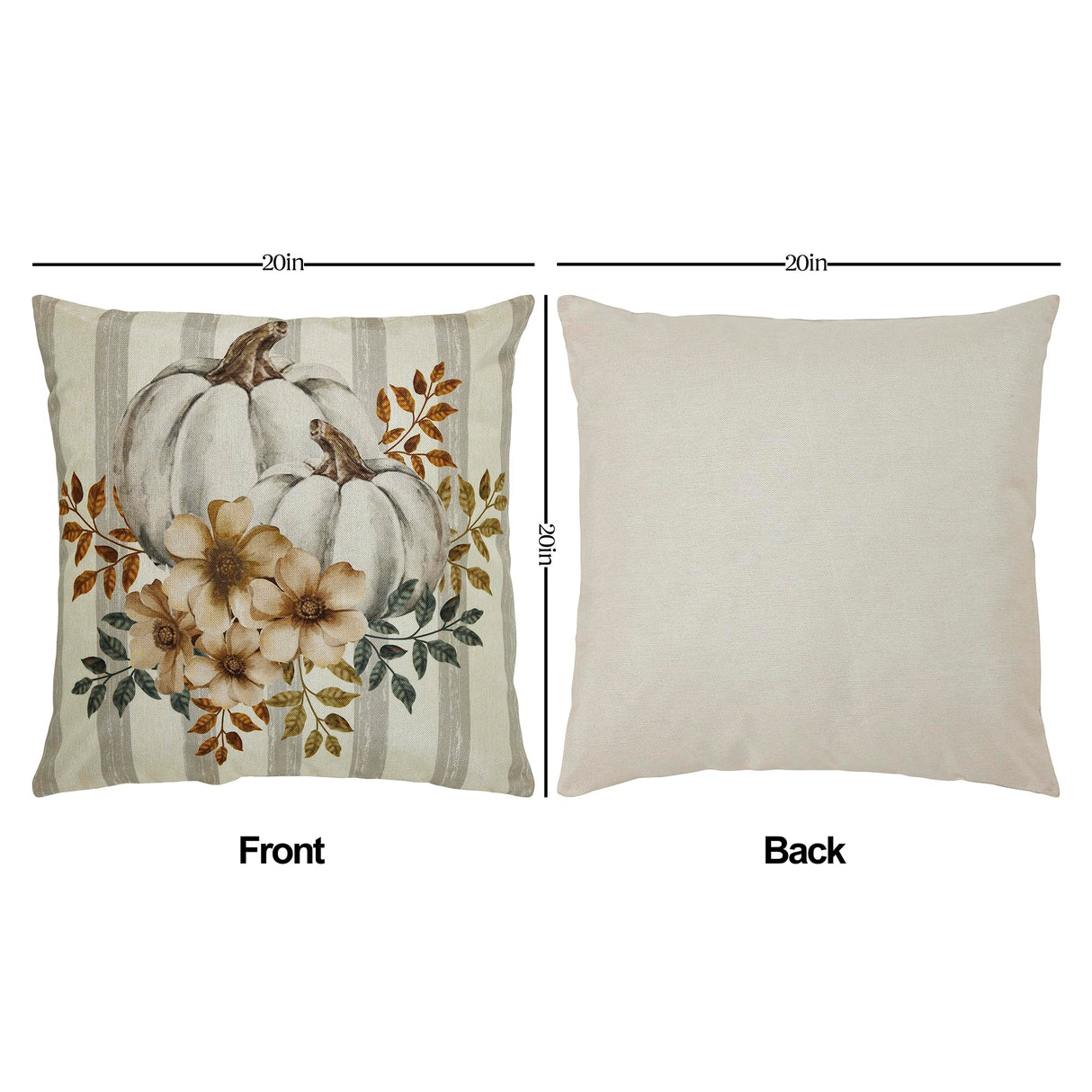 Farmhouse Pumpkin Pillow Cover Set of 2 20Lx20W