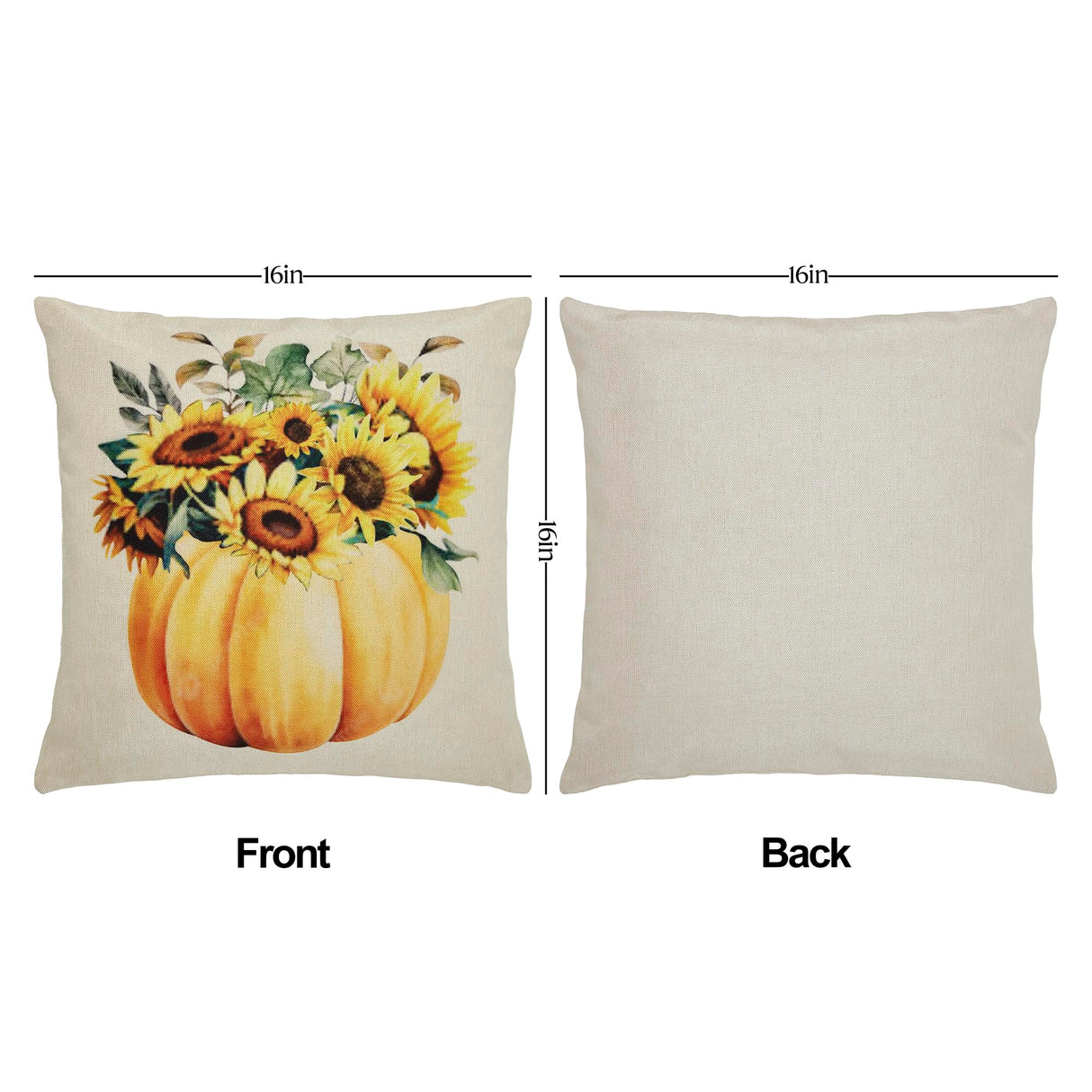 Happy Fall Pillow Cover Set of 2 16Lx16W