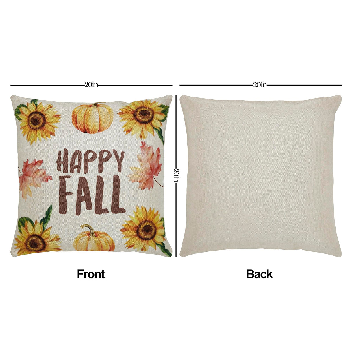 Happy Fall Pillow Cover Set of 2 20Lx20W