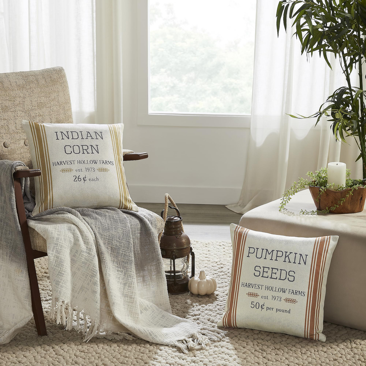 Harvest Hollow Pillow Cover Set of 2 16Lx16W