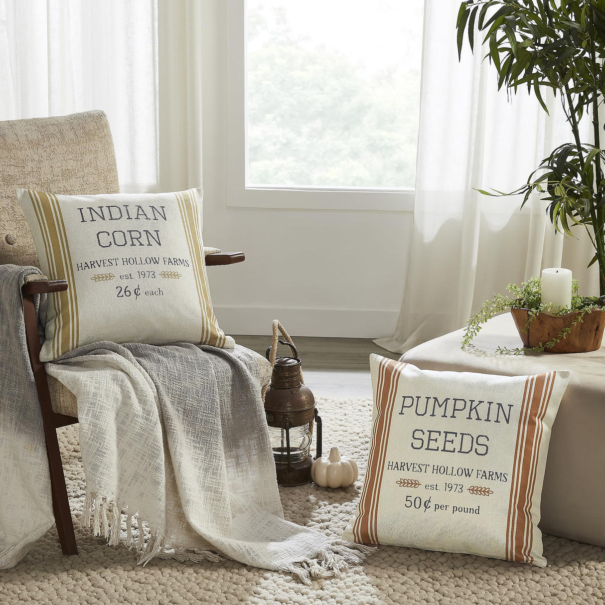 Harvest Hollow Pillow Cover Set of 2 18Lx18W