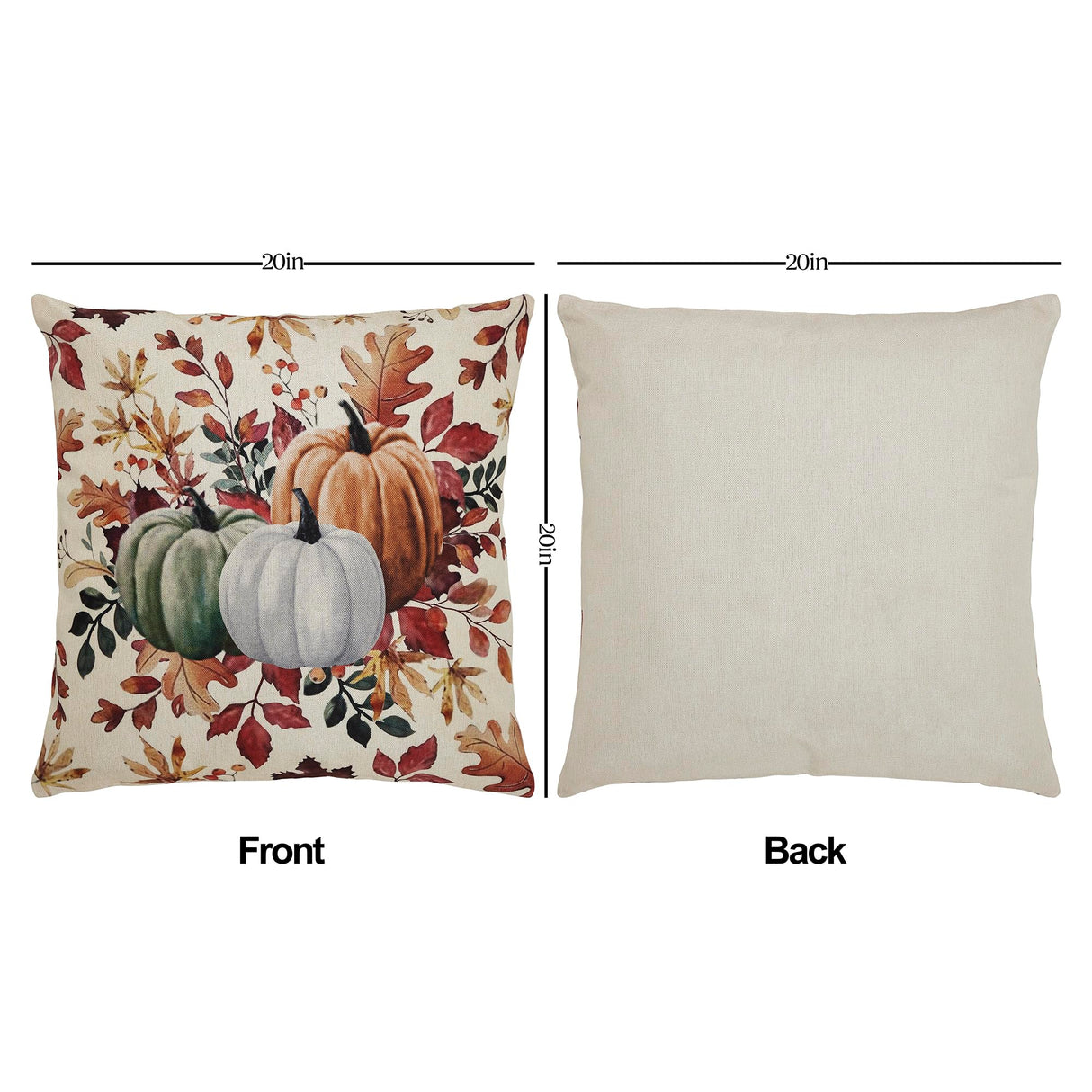 Pumpkin Floral Pillow Cover Set of 2 20Lx20W