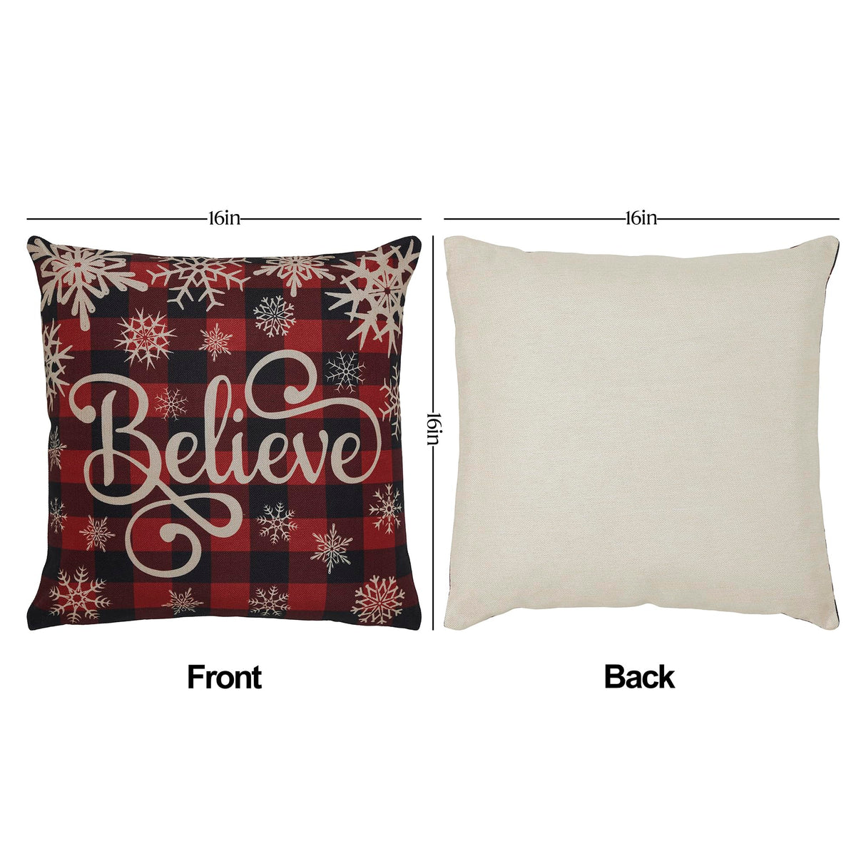 Buffalo Check Christmas Pillow Cover Set of 4 16Lx16W