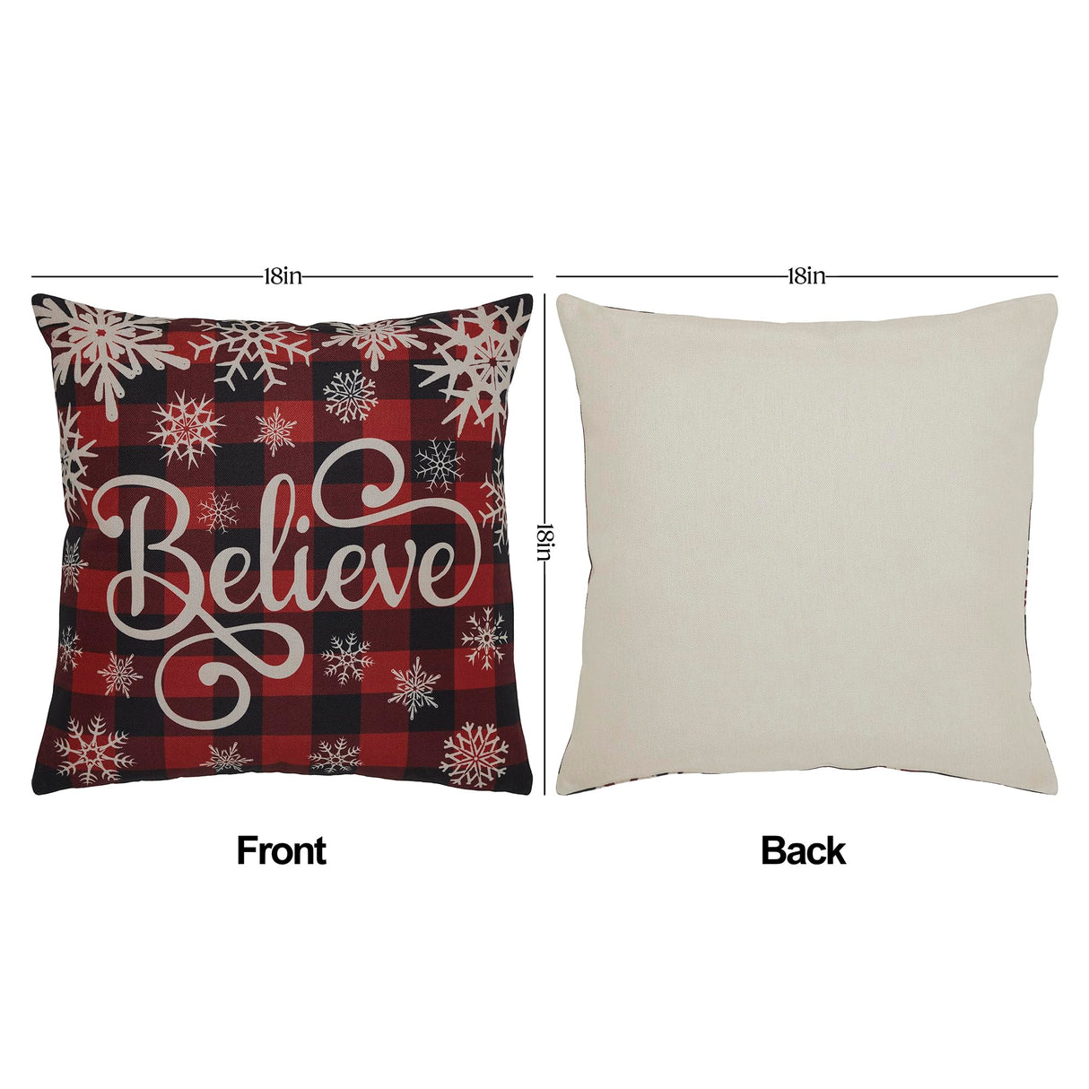 Buffalo Check Christmas Pillow Cover Set of 4 18Lx18W