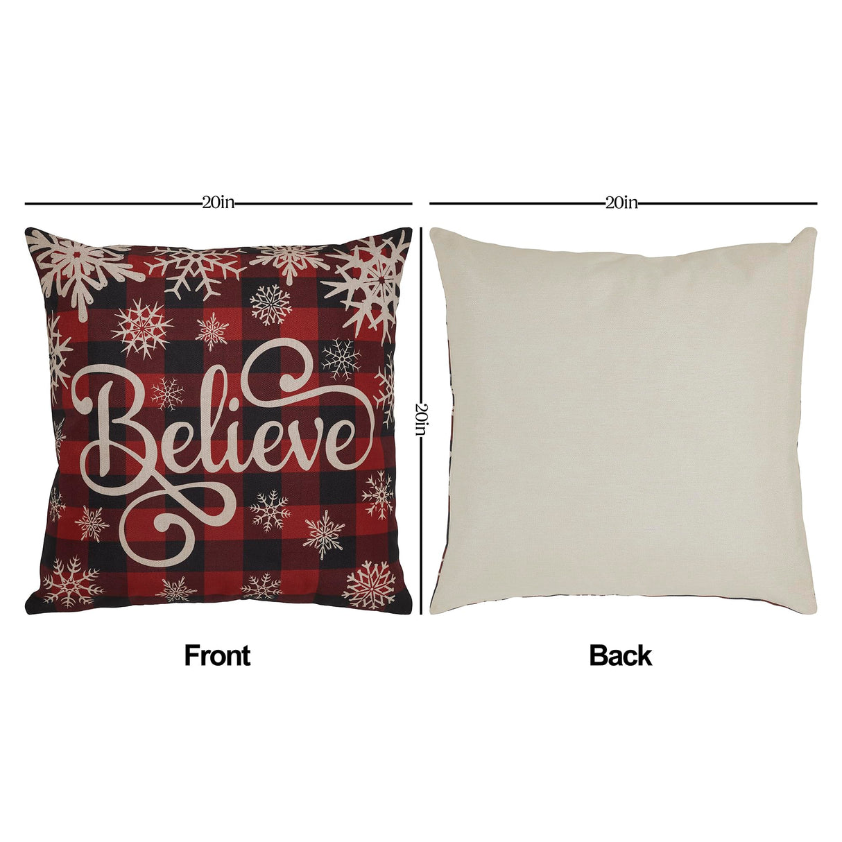 Buffalo Check Christmas Pillow Cover Set of 4 20Lx20W