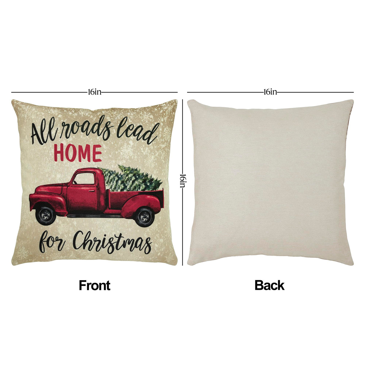 Christmas Farm Pillow Cover Set of 2 16Lx16W