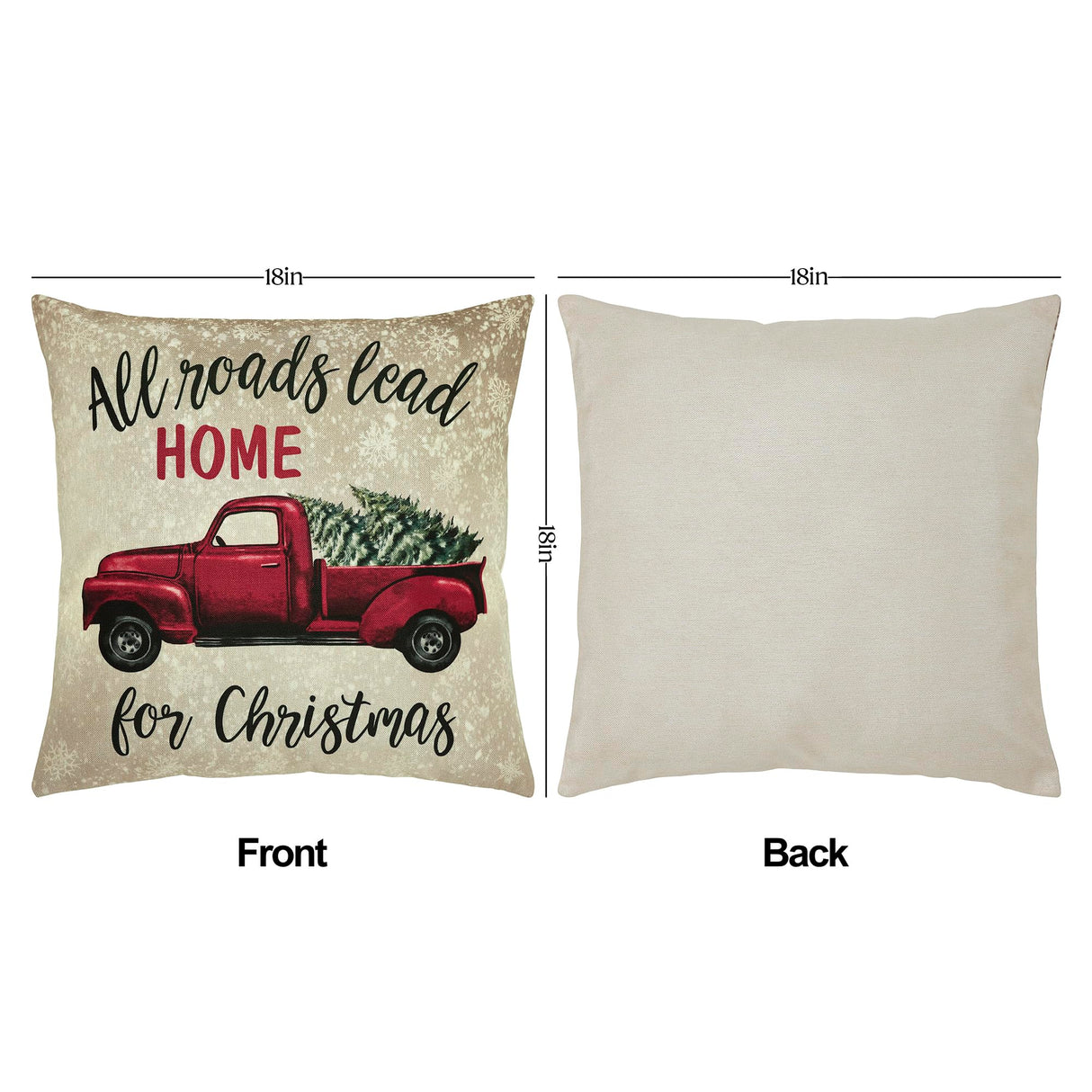 Christmas Farm Pillow Cover Set of 2 18Lx18W