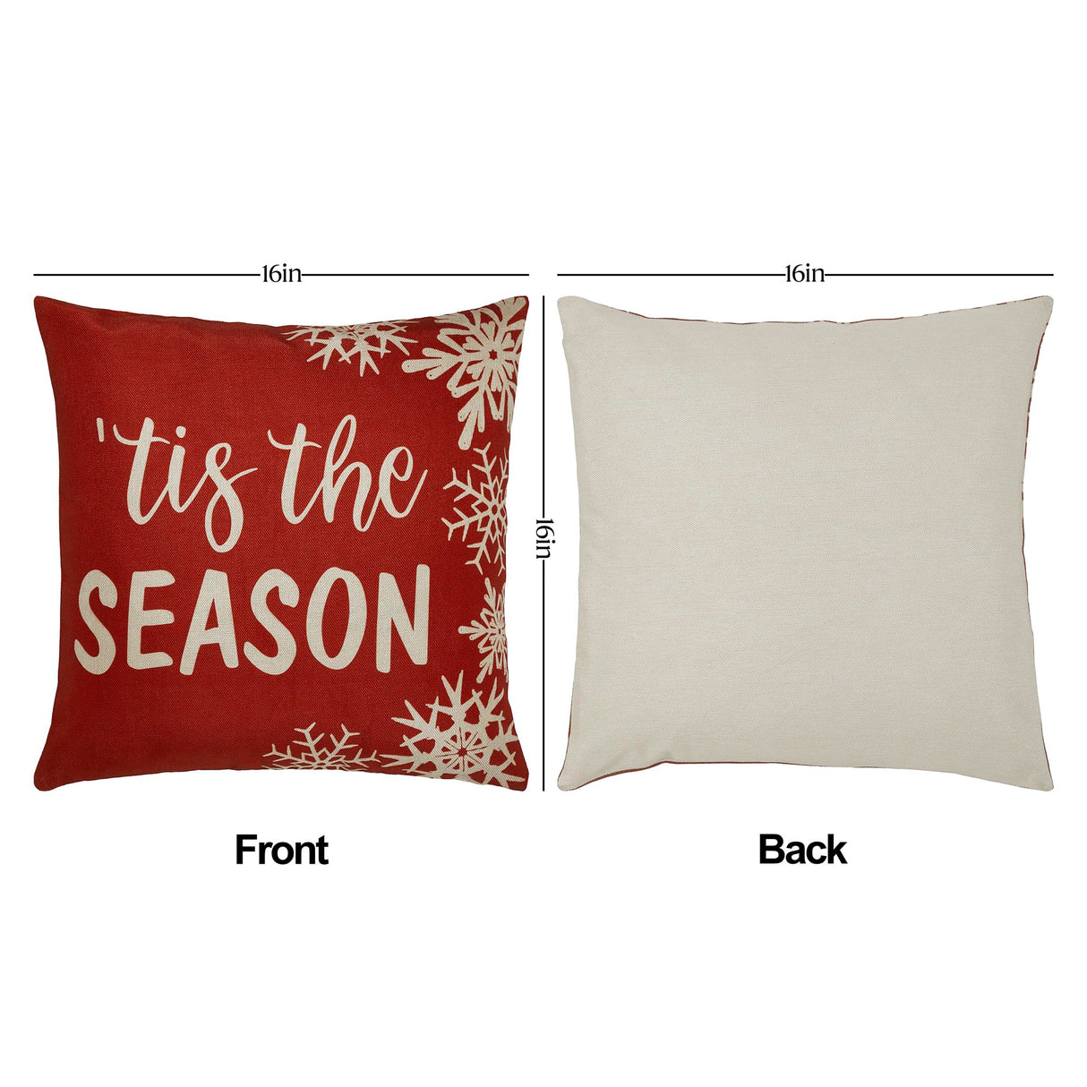 Merry Christmas Pillow Cover Set of 2 16Lx16W