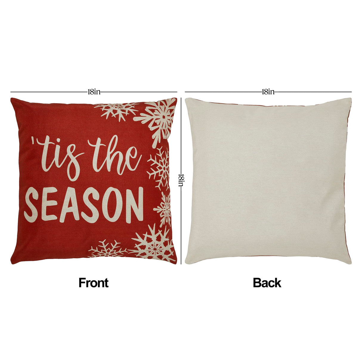 Merry Christmas Pillow Cover Set of 2 18Lx18W