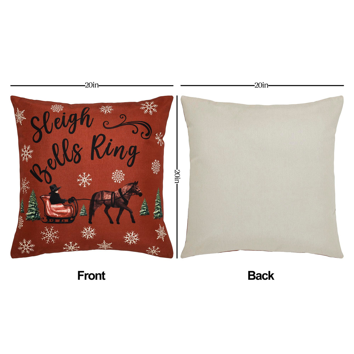 Sleigh Ride Pillow Cover Set of 2 20Lx20W