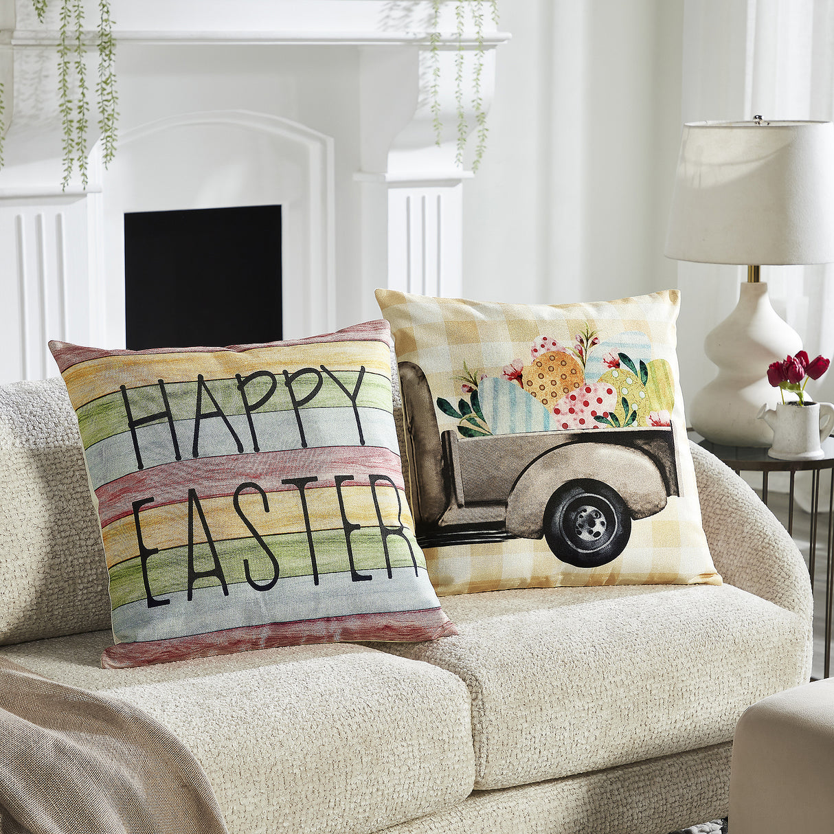 Happy Easter Pillow Cover Set of 2 20Lx20W