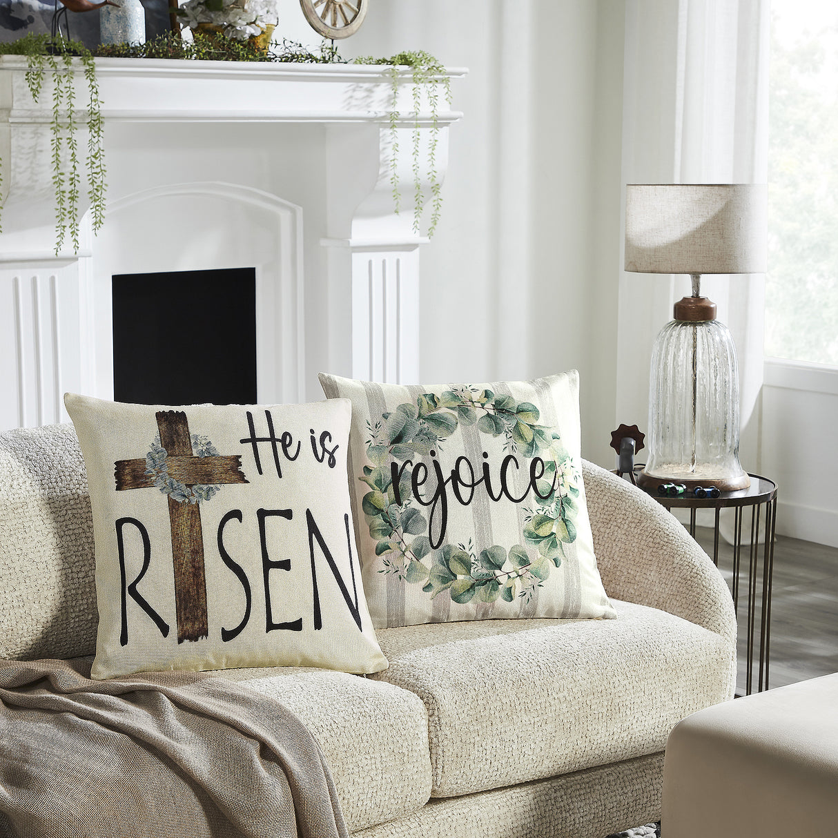 Rejoice Pillow Cover Set of 2 18Lx18W