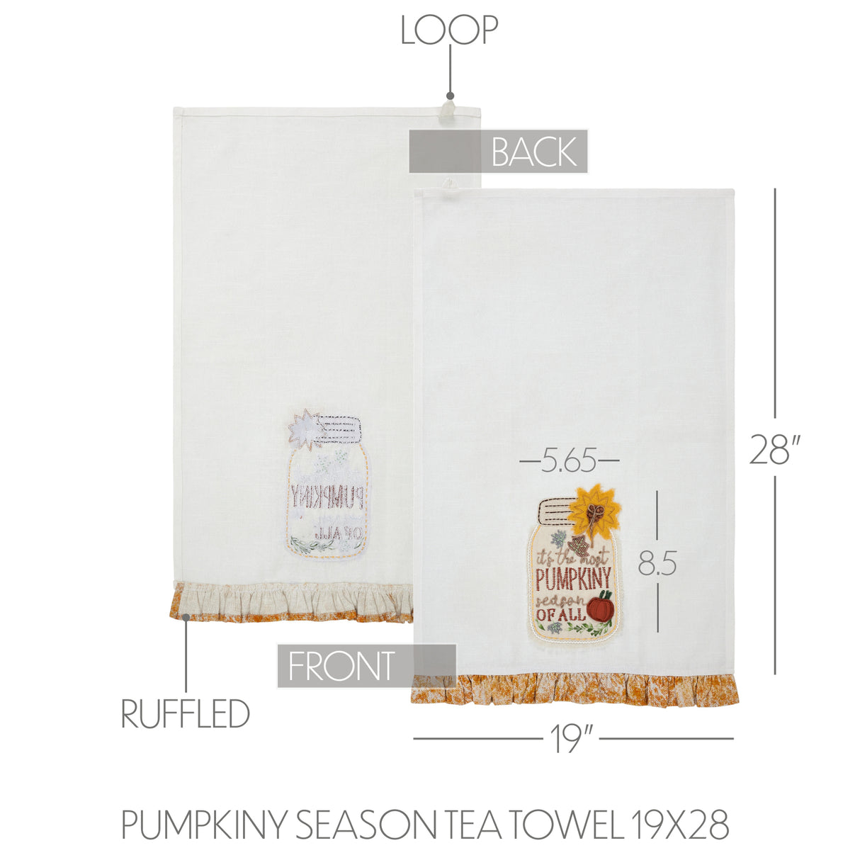 Pumpkiny Season Tea Towel 19x28