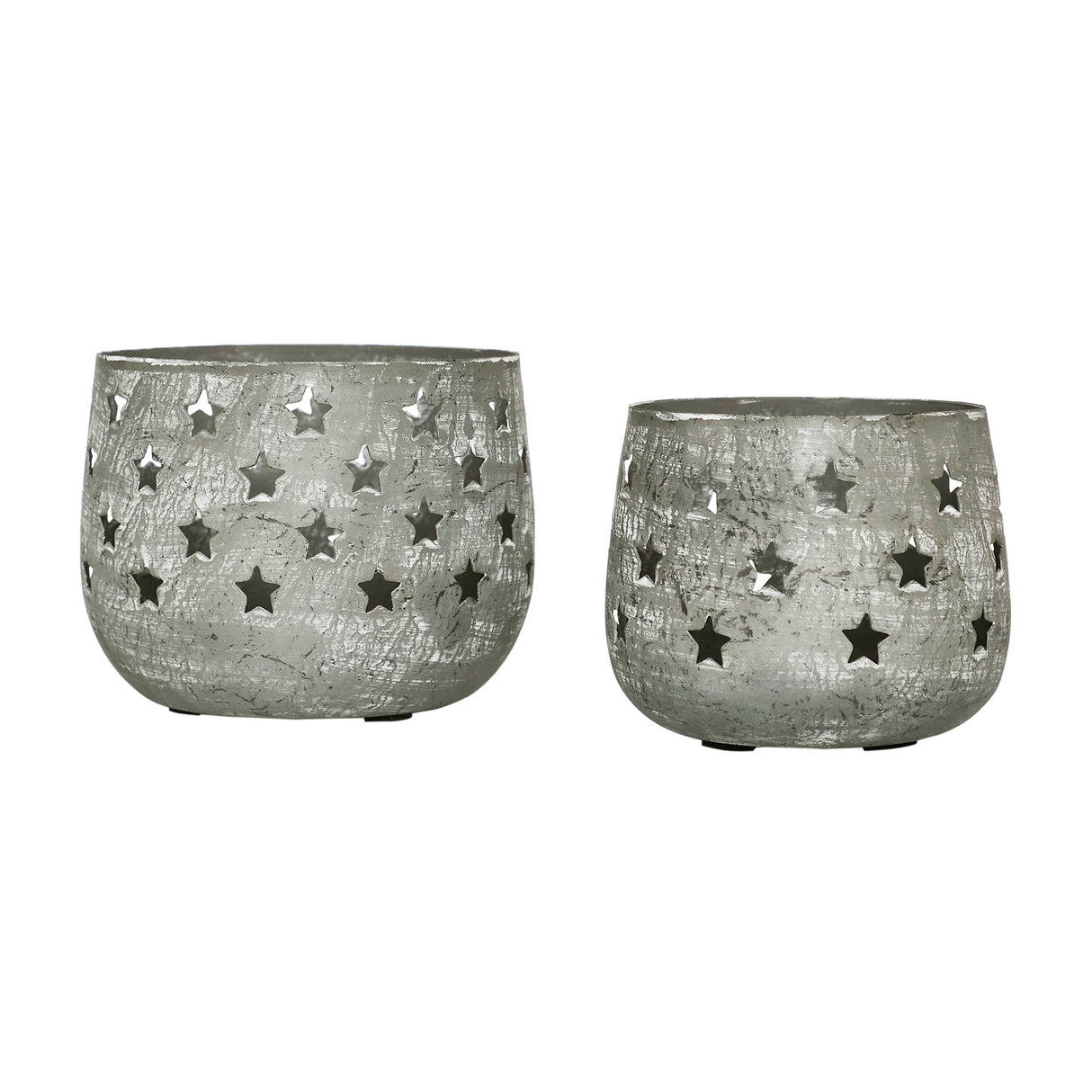 Metal Votive Candle Holder Stars Set of 2