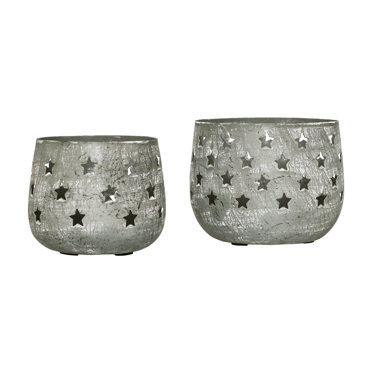 Metal Votive Candle Holder Stars Set of 2