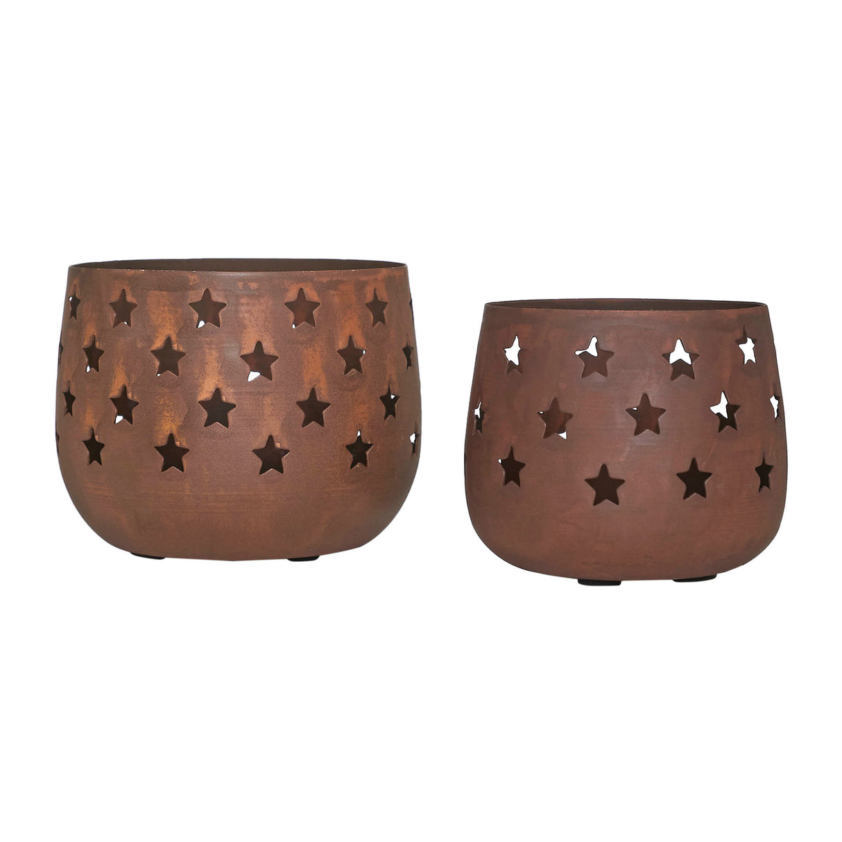 Metal Votive Candle Holder Stars Set of 2