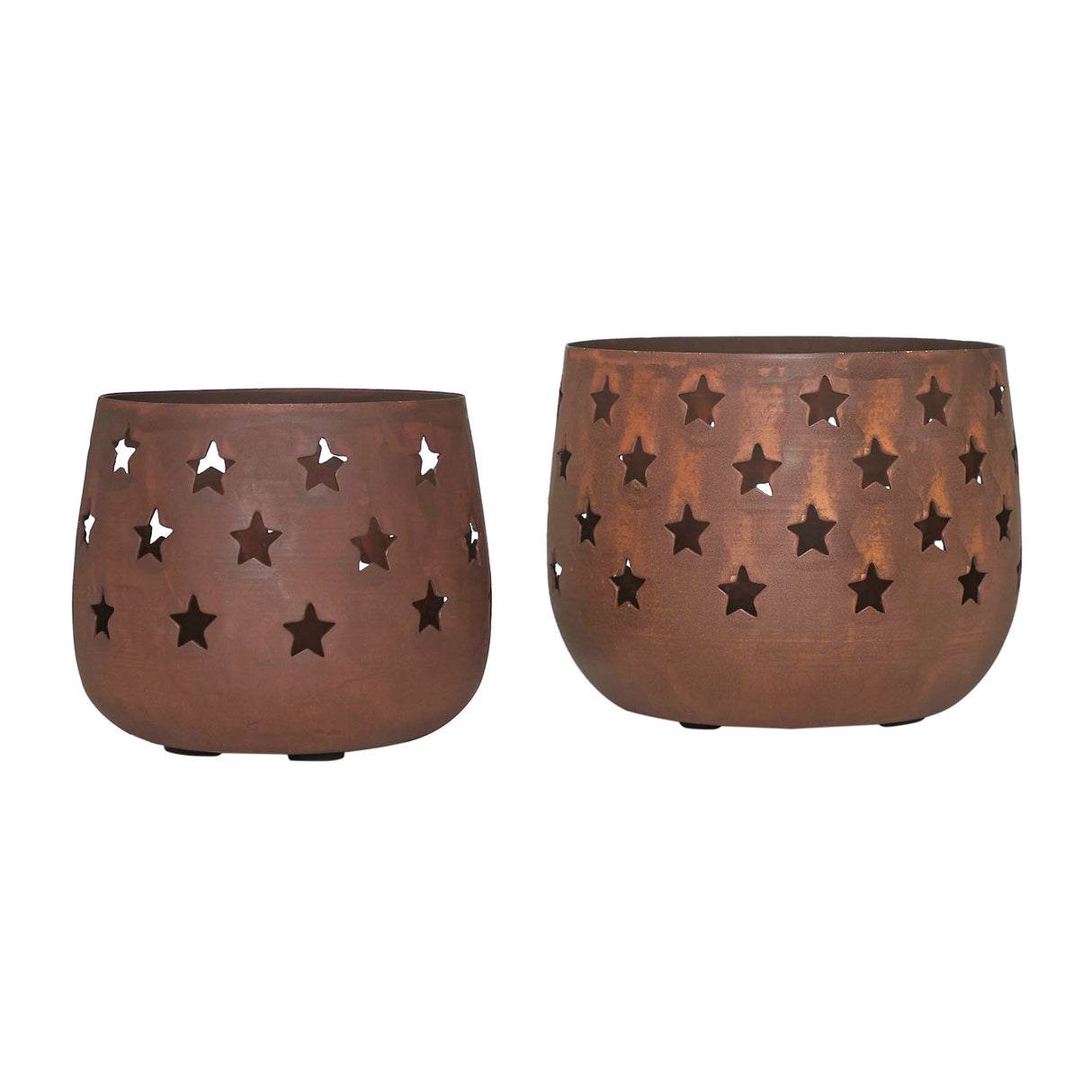Metal Votive Candle Holder Stars Set of 2