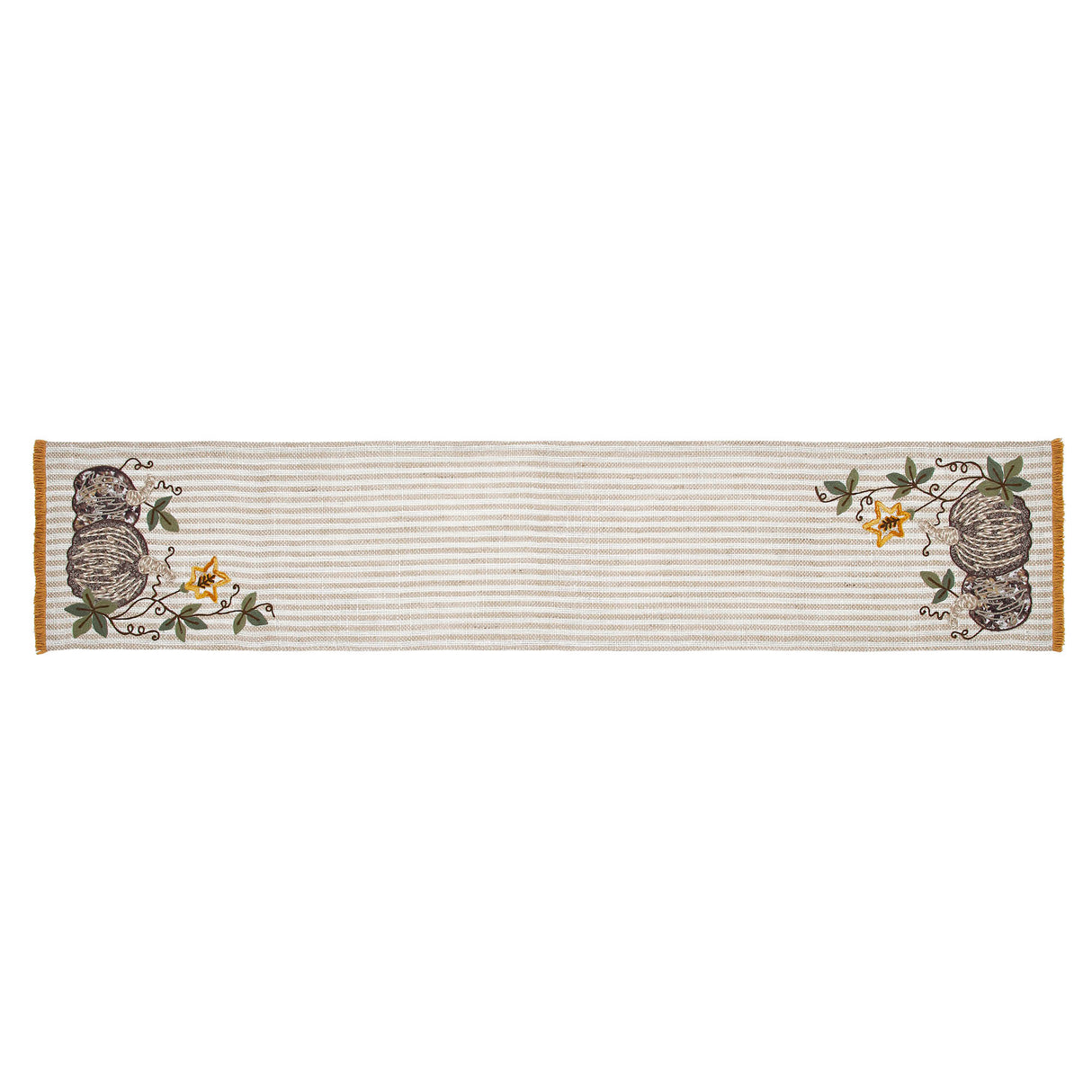 Autumn Pumpkin Patch Stripes Runner
