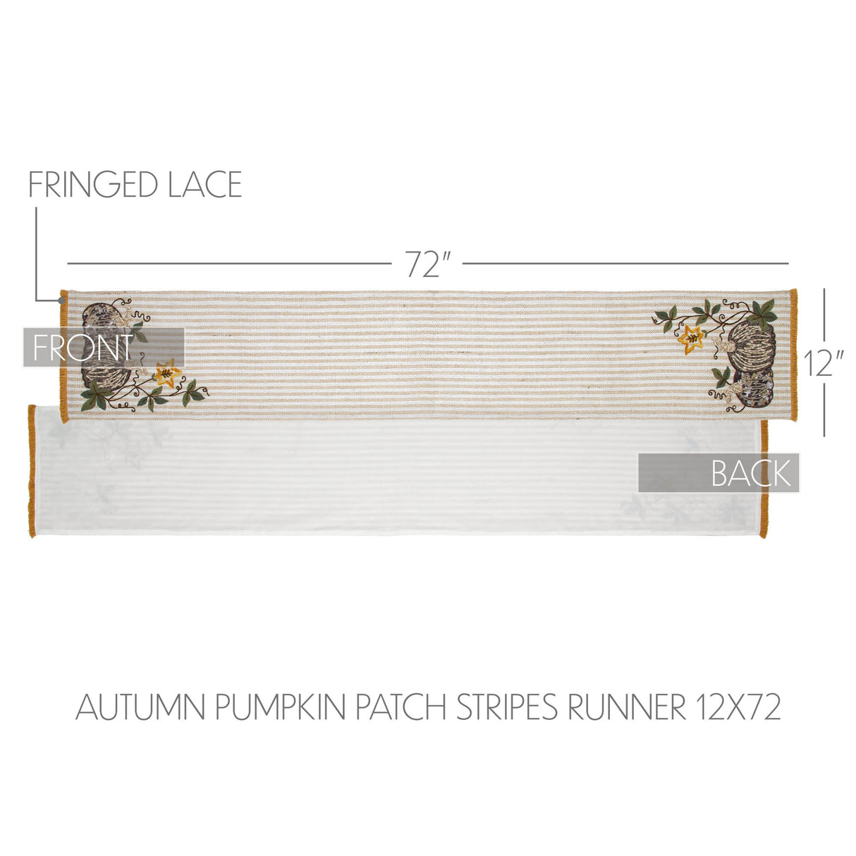 Autumn Pumpkin Patch Stripes Runner