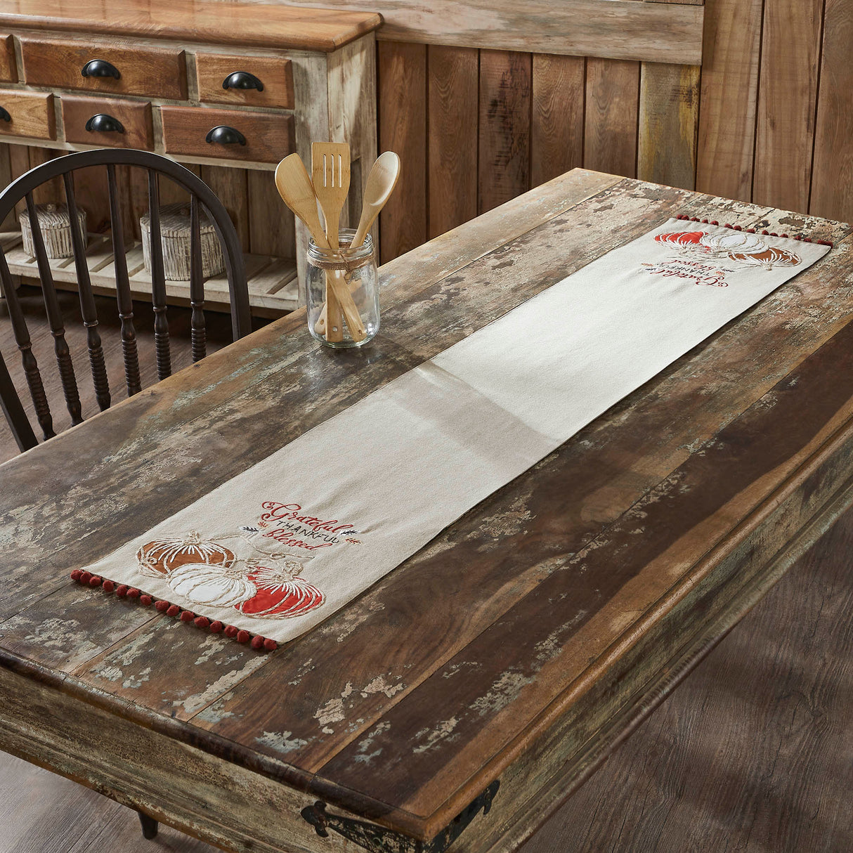 Grateful Thankful Blessed Pumpkins Runner