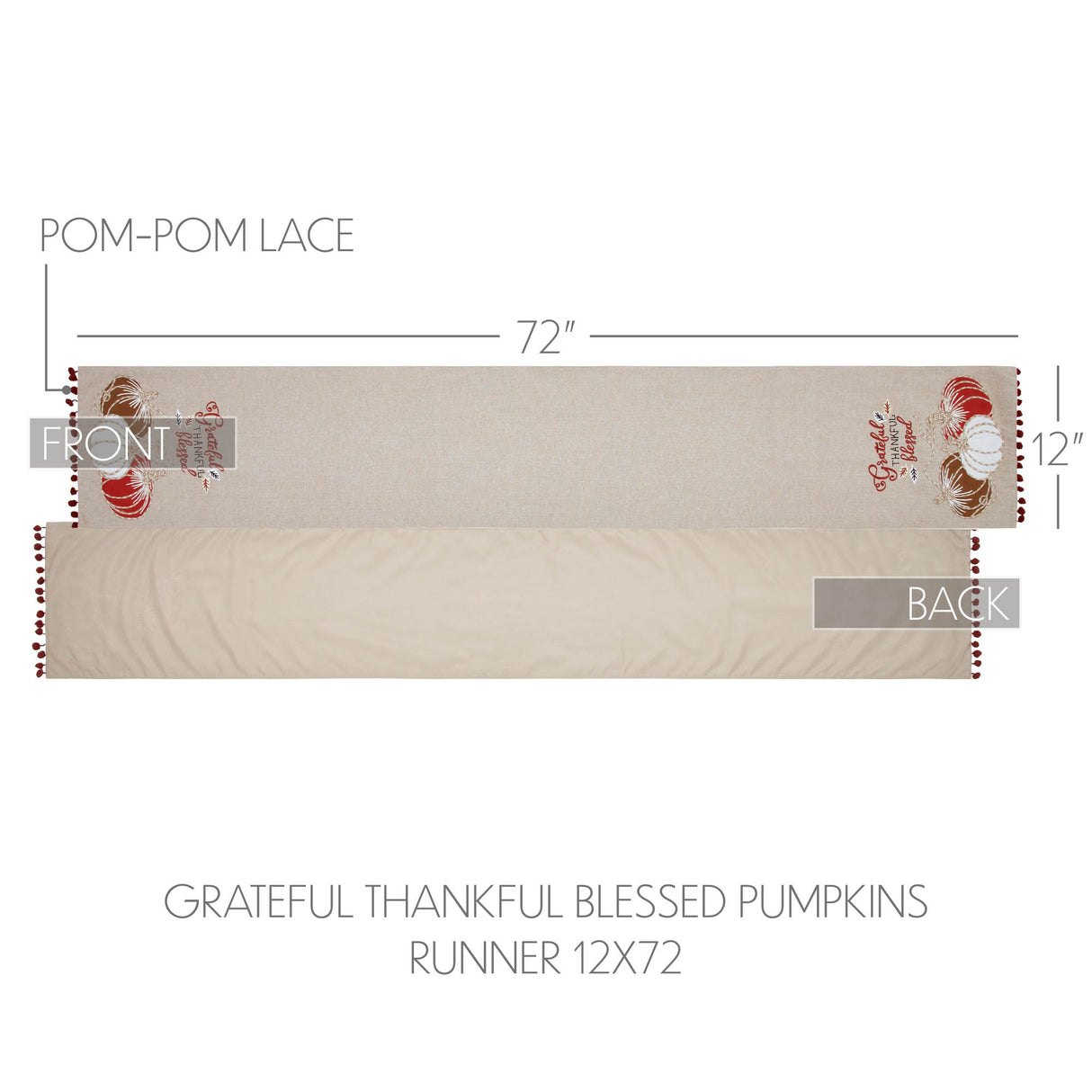 Grateful Thankful Blessed Pumpkins Runner