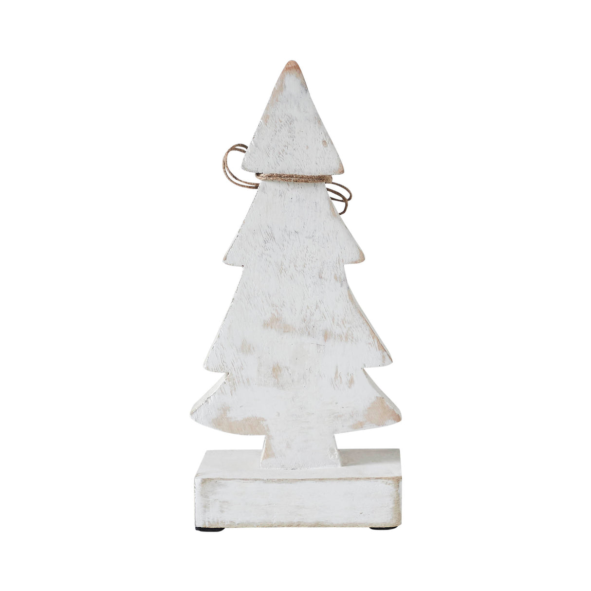 Snowy Tree Textured Wooden White 8.25x4x2.25