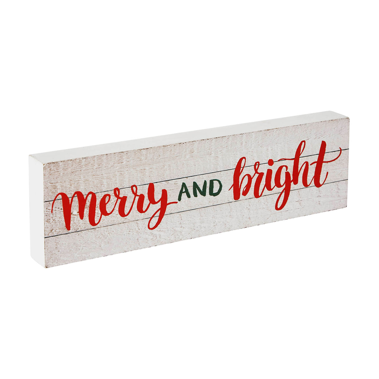 Merry and Bright Block Sign 3x10