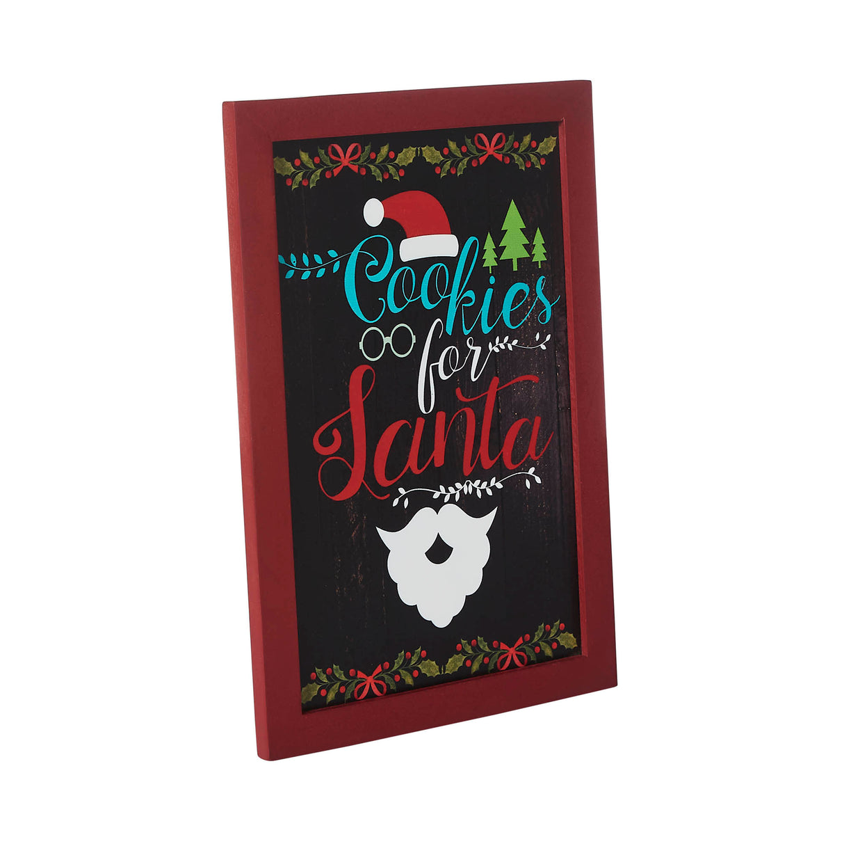 Cookies For Santa Framed Wall Hanging Sign 12x8