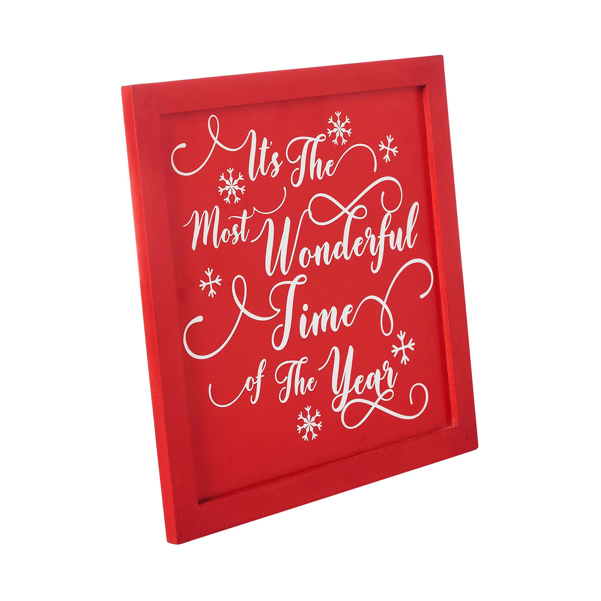 It's The Most Wonderful Time Red Wall Hanging Sign 11x11
