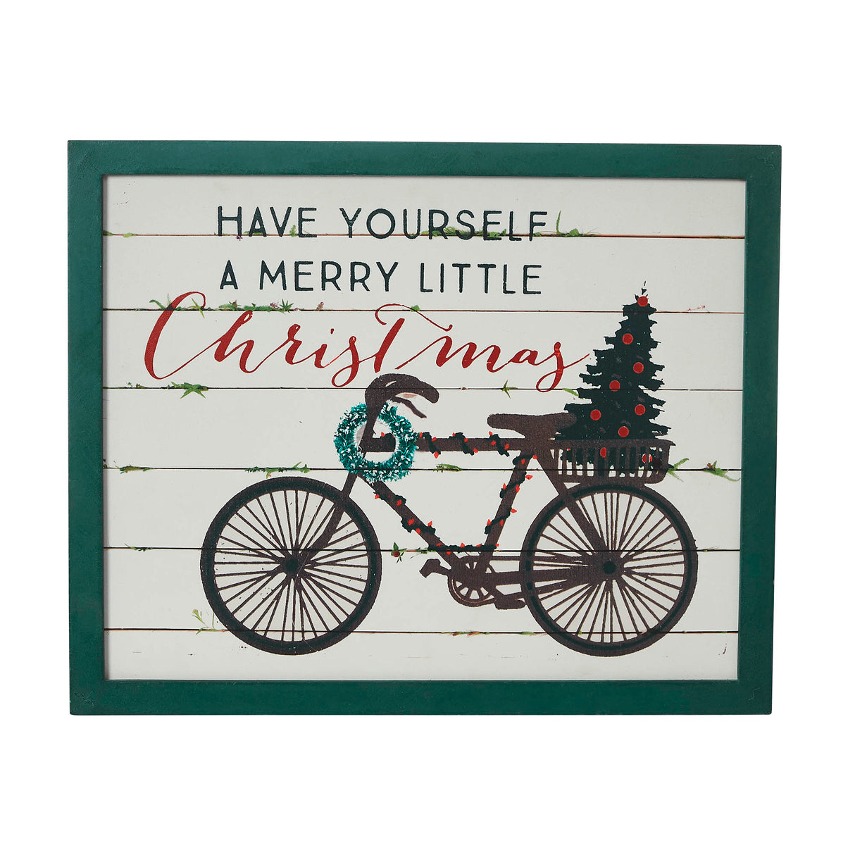 Have Yourself A Merry Little Christmas Bicycle Wall Hanging Sign 13x16