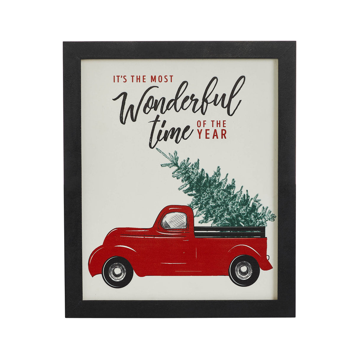It's The Most Wonderful Time Truck Framed Wall Hanging Sign 12x10