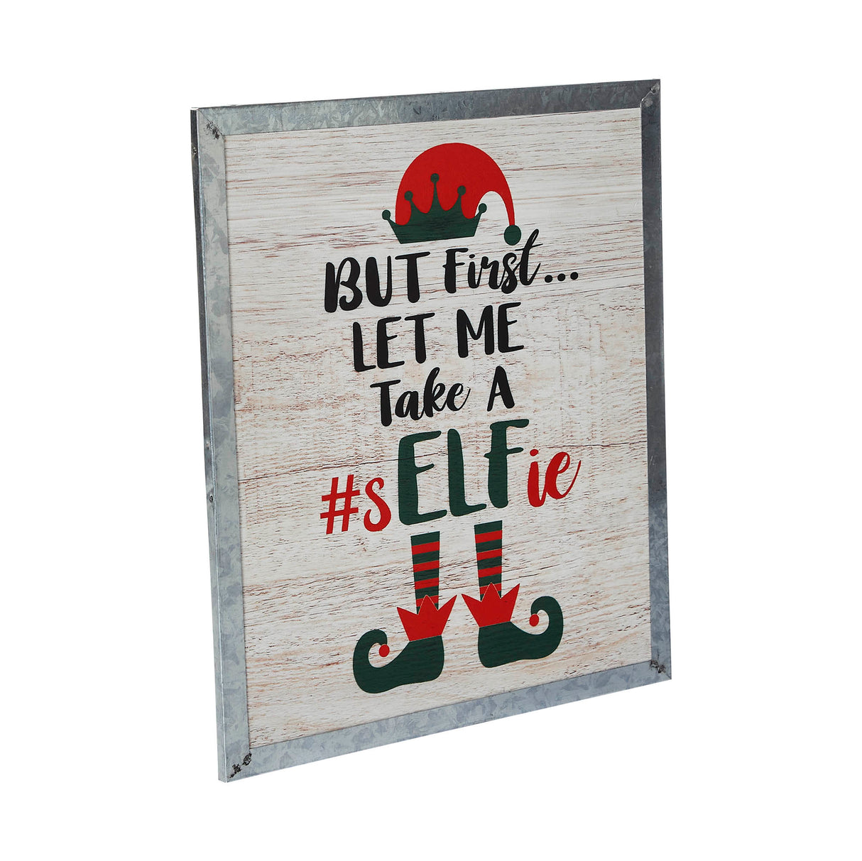 Let Me Take A Selfie Elf Framed Wall Hanging Sign 12x10