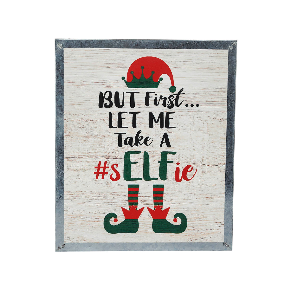 Let Me Take A Selfie Elf Framed Wall Hanging Sign 12x10