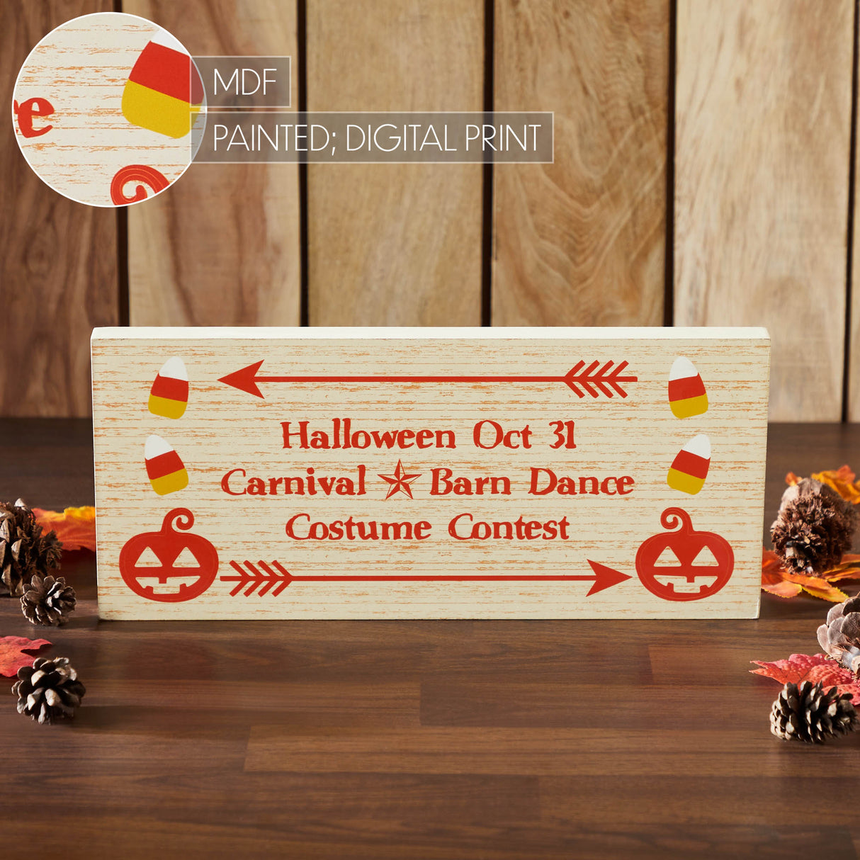 Halloween Carnival MDF Sign 7x16x1