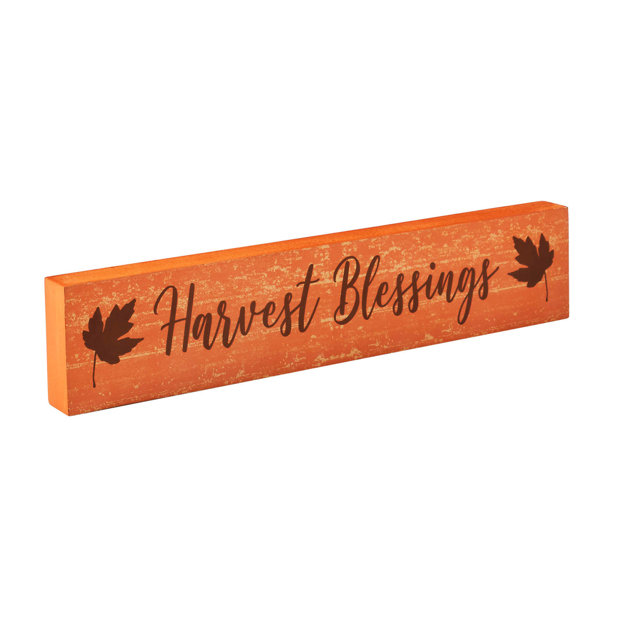 Harvest Blessings Fall Leaves MDF Sign 2.75x13