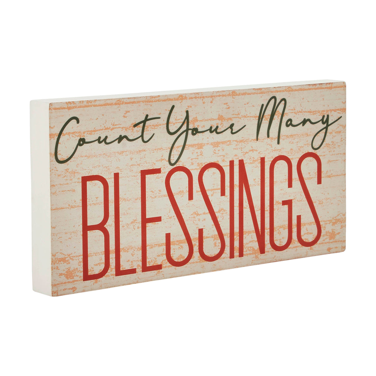 Count Your Many Blessings Cream Base MDF Sign 5x10