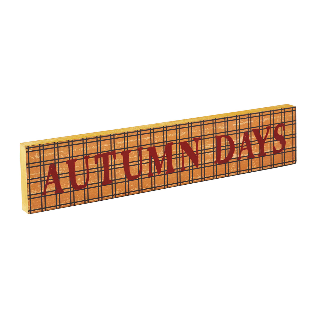 Autumn Days Burgundy on Mustard Base MDF Sign 3x14