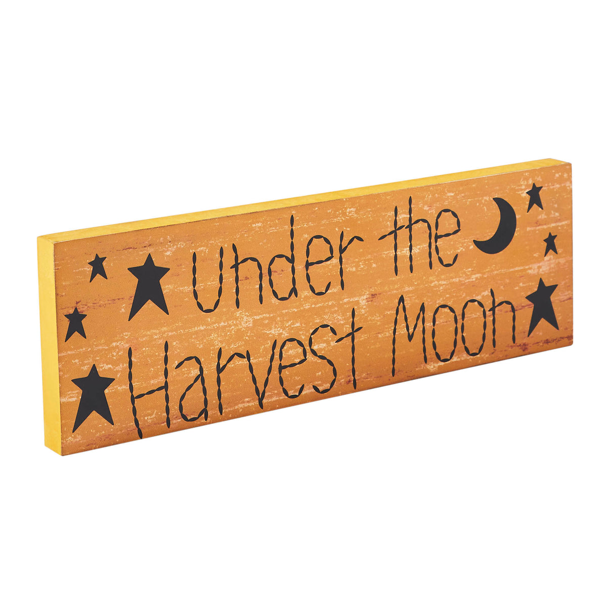 Under The Harvest Moon Prim Stars Mustard Base MDF Sign 4x12