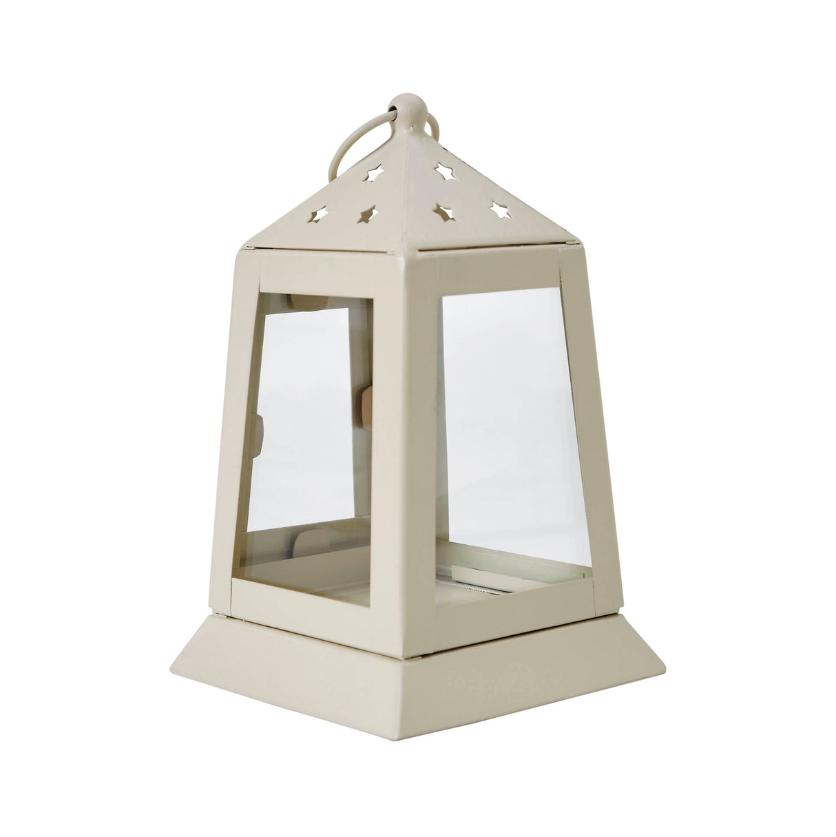 Metal Lantern Antique White Tealight Holder 7x4.5x4.5