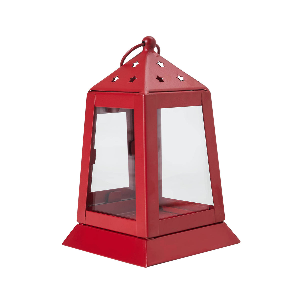 Metal Lantern Barn Red Tealight Holder 7x4.5x4.5