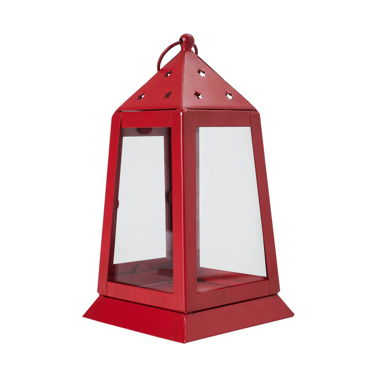 Metal Lantern Barn Red Tealight Holder 9x5x5