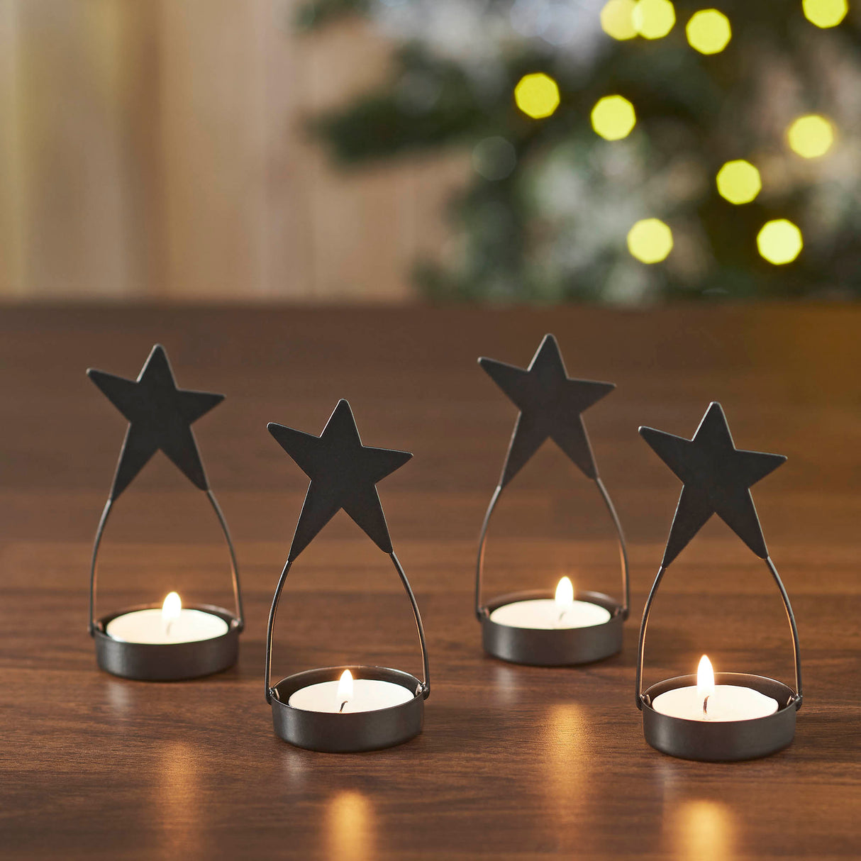 Metal Star Tealight Holder Set of 4
