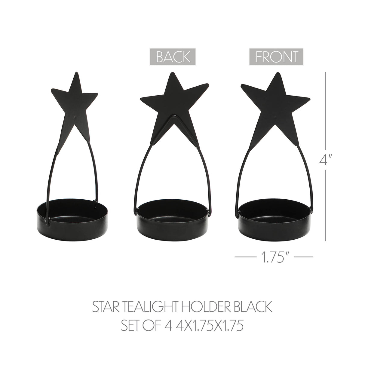 Metal Star Tealight Holder Set of 4