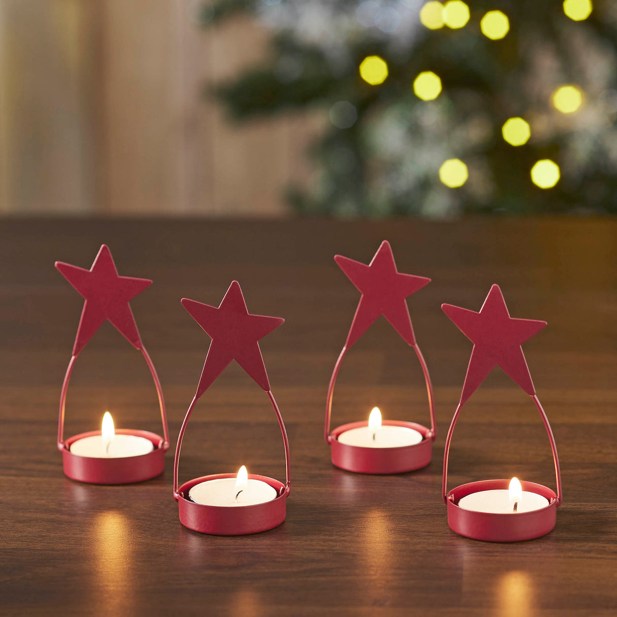 Metal Star Tealight Holder Set of 4