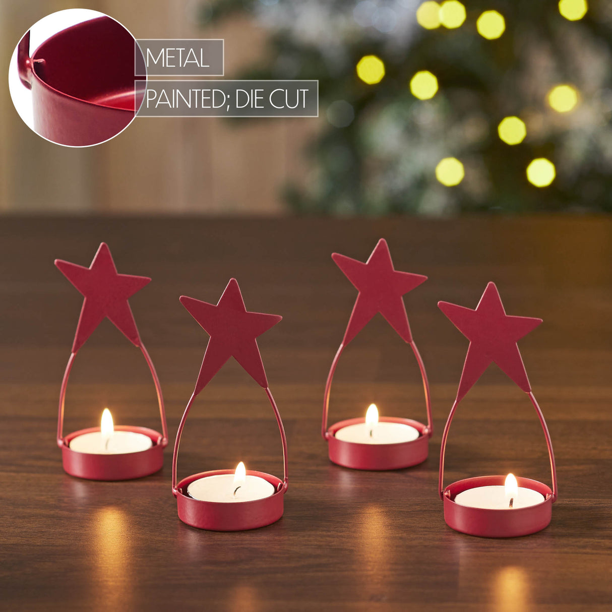 Metal Star Tealight Holder Set of 4