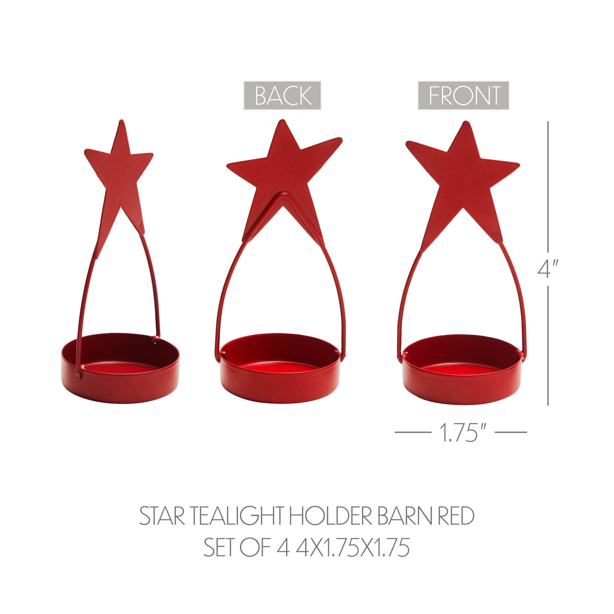 Metal Star Tealight Holder Set of 4