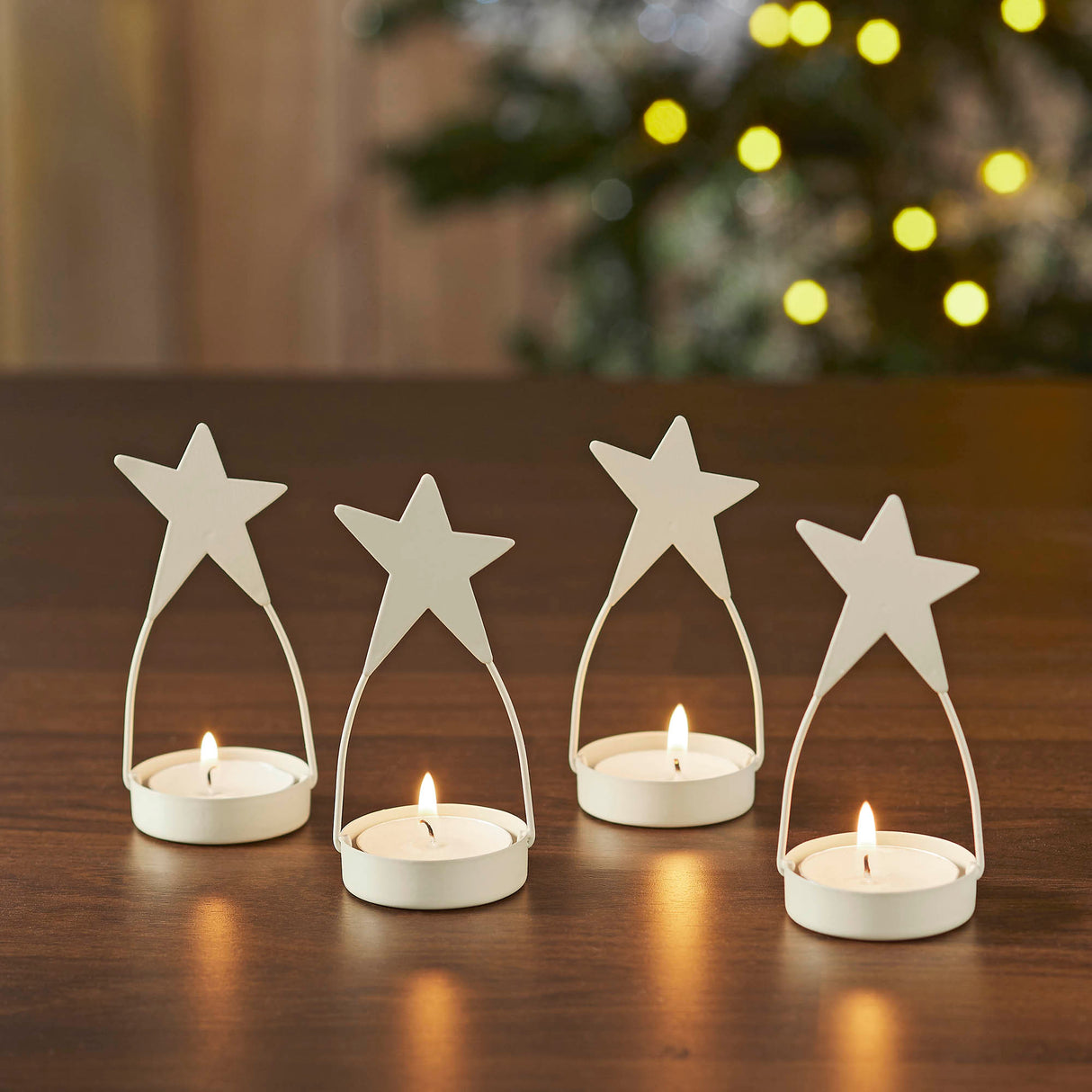 Metal Star Tealight Holder Set of 4