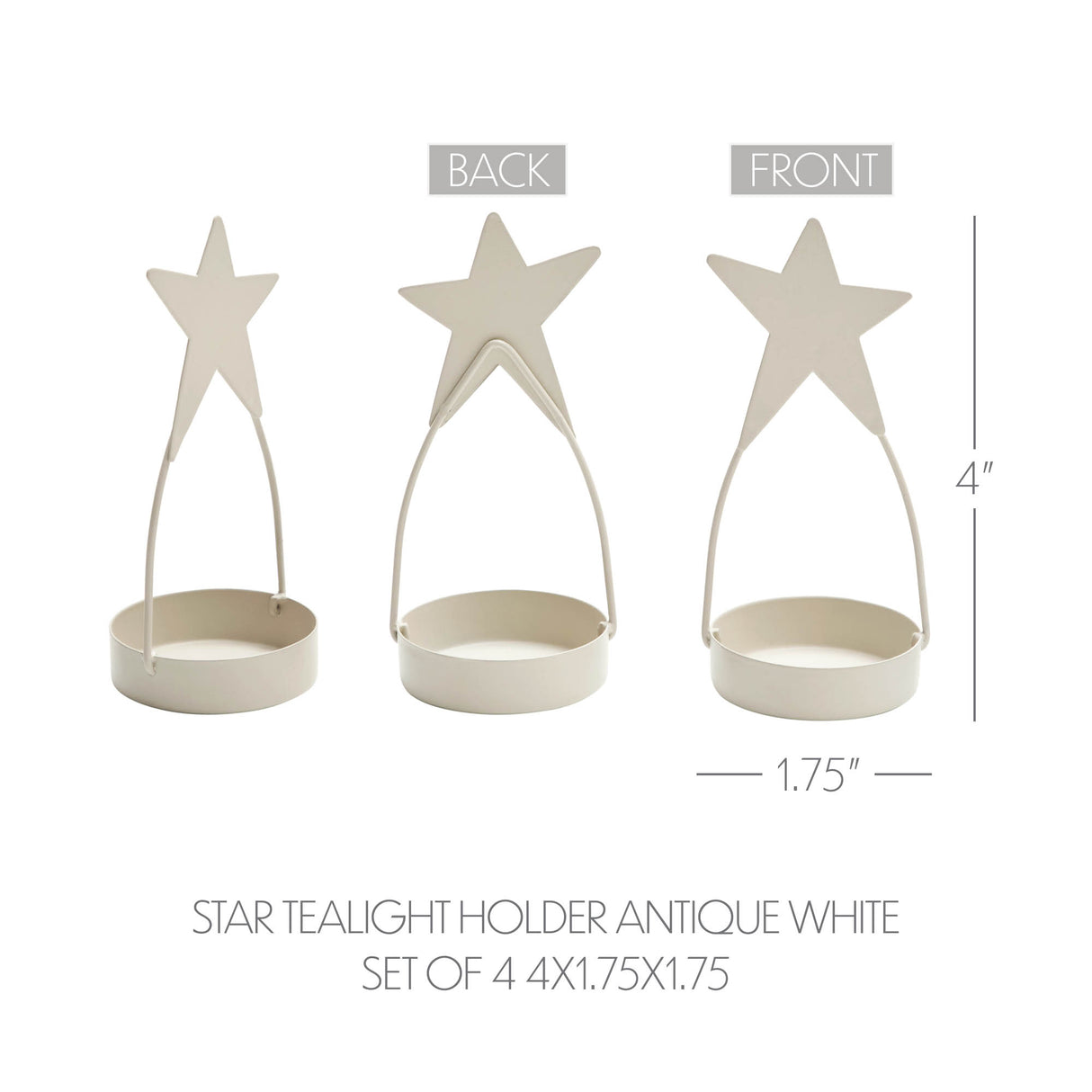 Metal Star Tealight Holder Set of 4